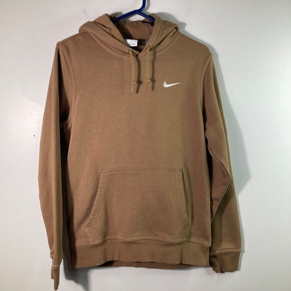 Nike Other - Mens Nike Swoosh Hoodie Brown S Cotton Polyester Long Sleeve Kangaroo Pocket